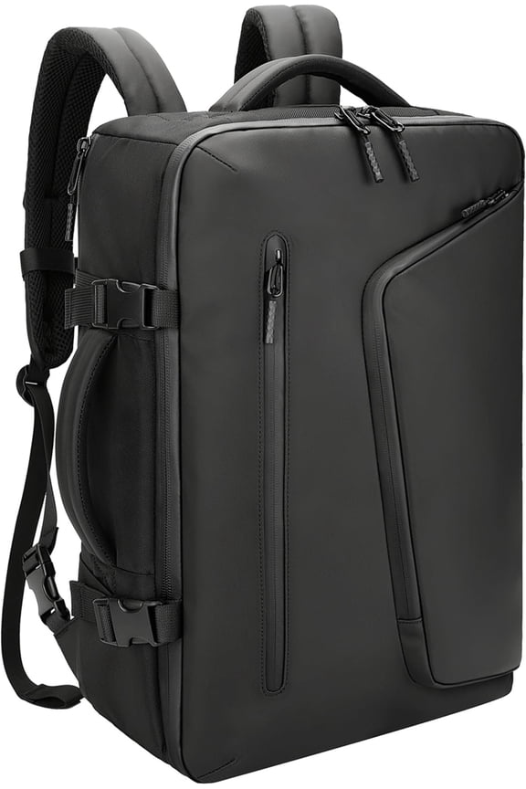 Vacuum Compression Travel Backpack with Pump, 40L Carry- Flight Approved Laptop Backpack, Water-Resistant Space-Saving Vacpack for Women & Men(Black)