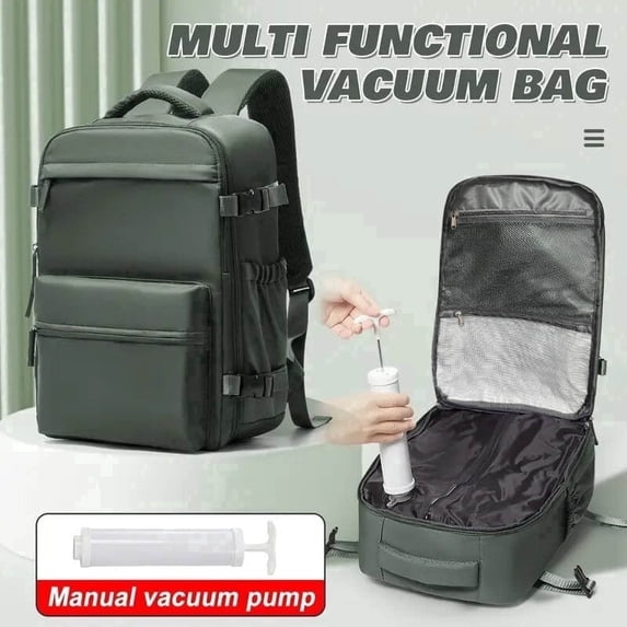 Vacuum Compression Travel Packing Bag (Includes Air Pump) Carry-on Sealed Backpack