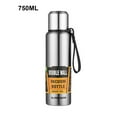 thumbnail image 1 of Vacuum Cup 304 Stainless Steel Insulation Water Flask Bottle Portable Sports Thermal Mug, Silver, 750ml, 1 of 8