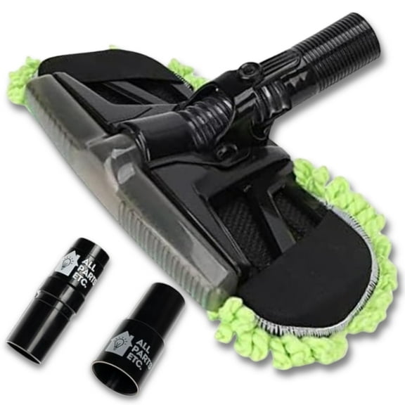 Vacuum Dust Mop Head for Tile & Hardwood Floors 1.25" Vacuum Attachments with Universal Adapters for 1 3/8" & 1.5" - Compatible with Shop-Vac, Shark, Miele, Bissell, Eureka and More by ALL PARTS ETC.