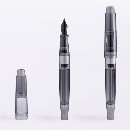 Vacuum Filling Fountain Pen,Titanium & Acrylic Writing Office Business,Writing Office Business Large-Capacity Pen with Gift Case$$Office