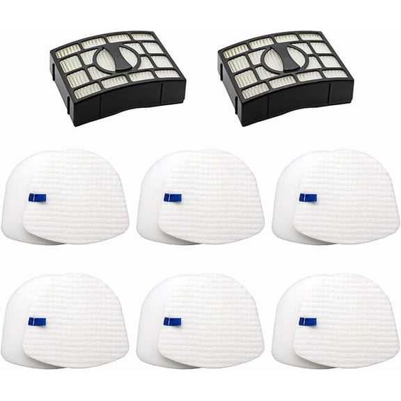 Vacuum Filters Replacement Parts for Shark Navigator Zero-M Lift-Away Upright Vacuum UV650 UV725 ZU560 ZU560C ZU561 ZU562 ZU572, 2 Post Filters + 6 Foam& Felt Filters Kit, XHEPA560 & XFFK560