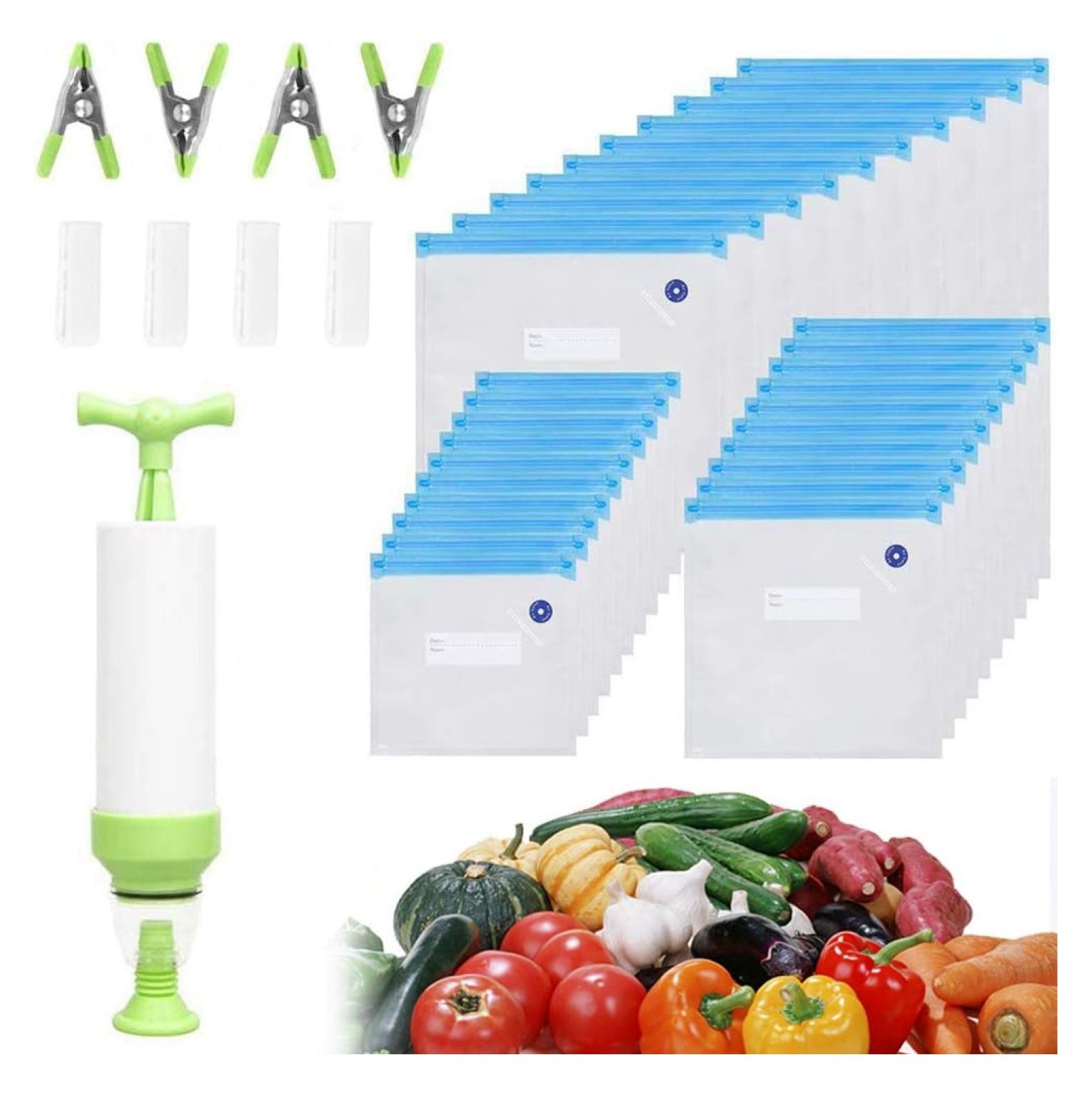 Vacuum Food Storage Bags for Sous Vide, Large Sous Vide Bags with Pump