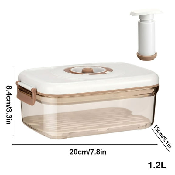 Vacuum Food Storage Box - 7L Food Grade PET Sealed Container with Pump & Drainage Tray for Freshness Preservation, Multi - Purpose Use for Fruits, Vegetables, Clothing & More,Clear A