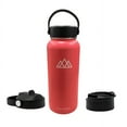 thumbnail image 1 of Vacuum Insulated Bottle with 3 Lids - Stainless Steel Thermally Insulated Flask - 32 fl oz - Pink - by Polerce, 1 of 5