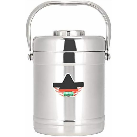 Vacuum-Insulated Food Jar, 1.8L Straight Shape Double-Wall Vacuum Insulated Lunch Box, Stainless Steel Hot Food Container and Lunch Container Bento Box for Food Flask Wide Mouth, Silver