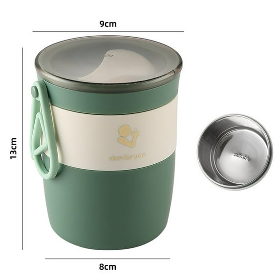Vacuum Insulated Food Jar with Foldable Spoon,Kids Thermos for Hot Food, Stainless Steel Thermal Food Container Food Thermos Soup Cup Leak Proof Hot Cold Food for Office Picnic Travel Outdoors