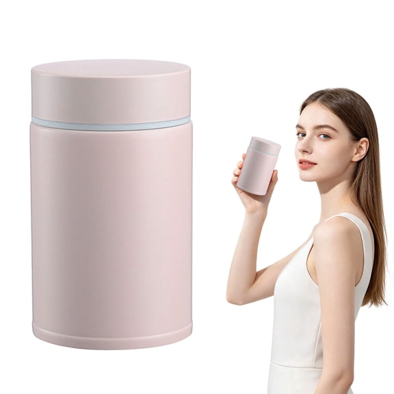 Vacuum Insulated Food Jar, Portable Food Container, 2.56X4.33" Wide Mouth Meal Canister, Mini Thermal Pot, Compact Cylindrical Shape, Tight Sealed Leak Proof Lid for Hot and Cold Food Storage