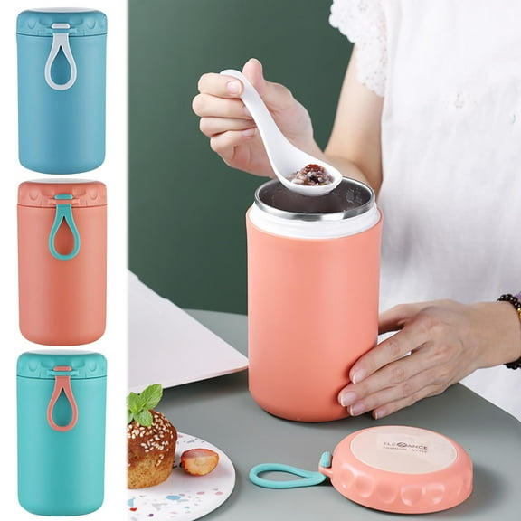 Vacuum Insulated Food Jar, Thermal Soup Cup for Hot Food,Insulated Water Cup Kitchen Stainless Steel Portable Sealed Bento Box Lunch Box Container