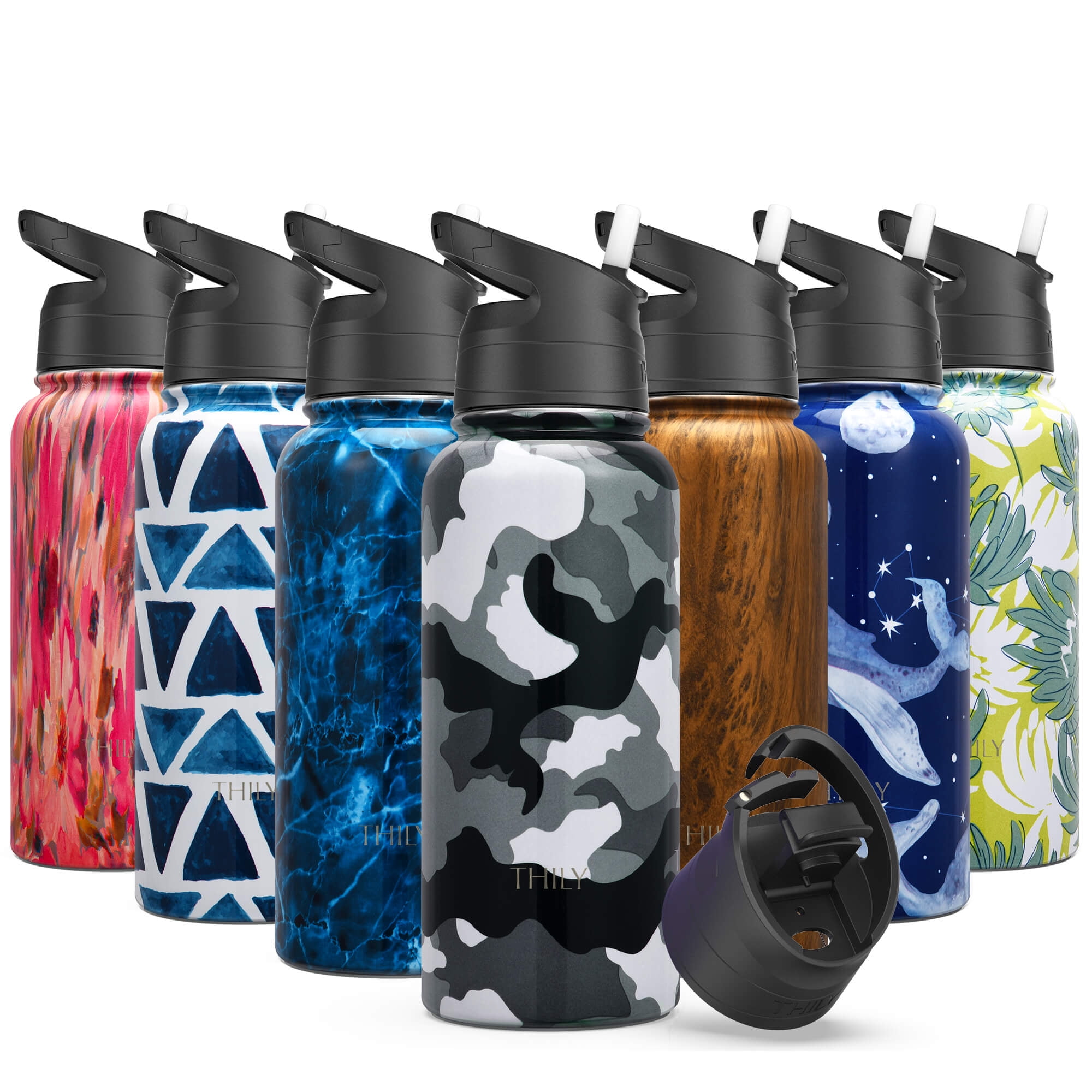 32 Oz Insulated Stainless Steel Water Bottle With Straw & Handle - Leak Proof, Wide Mouth
