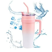 Vacuum Insulated Stainless Steel Cold1 40 fl oz. Tumbler Mug with 3 Way Lid, Straw, Handle - Glacier Opaque Gloss