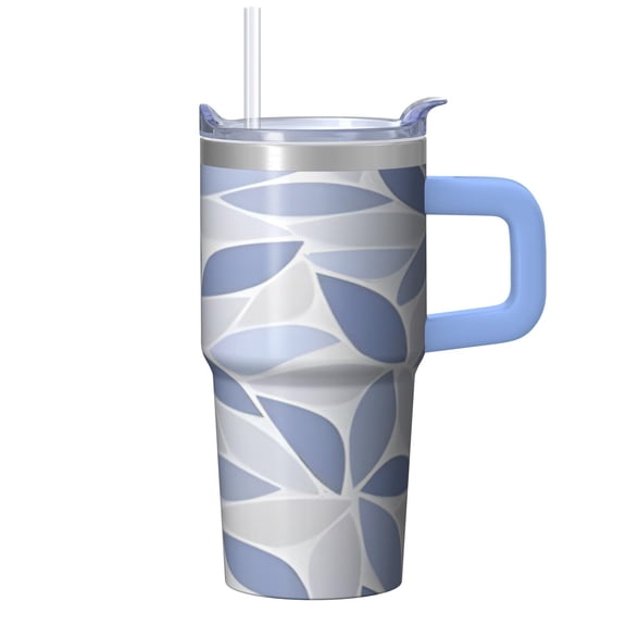 Vacuum Insulated Travel Mug 20oz with Lid and Straw - Stainless Steel Double Wall Tumbler, Leakproof Thermal Coffee Cup, Bohemian Design