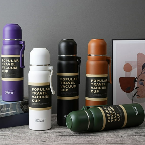 Vacuum Insulated Water Bottle, Wide Mouth Stainless Steel Water Bottle, Double Wall with Leak Proof Spout Lid, BPA Free, 22oz/29oz