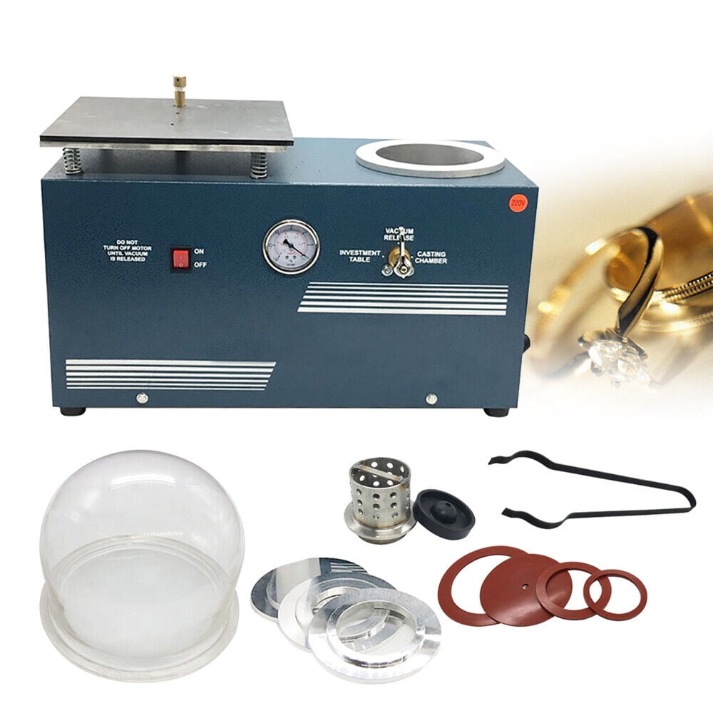 FAXIOAWA Vacuum Casting Machine, Gold Melting Furnace 2L High Temperature  Refining Jewelry Casting Tool 3 CFM Lost Wax Cast Combination with Bell Jar