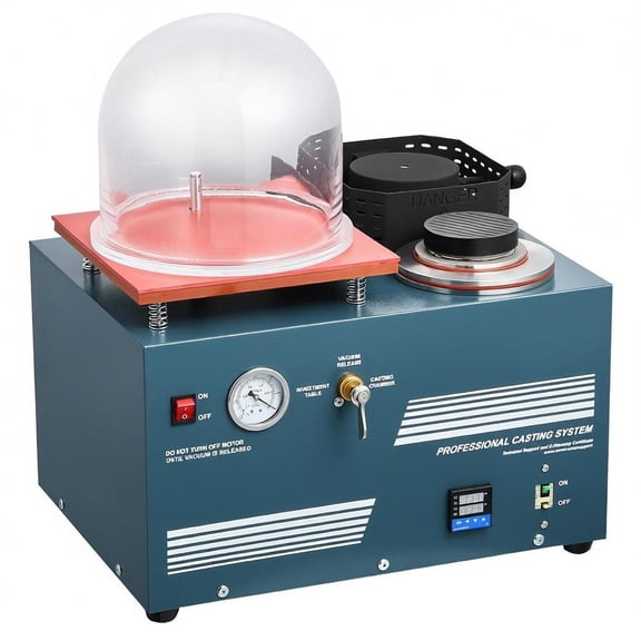 Vacuum Investing Casting Machine with Melting Furnace, Precision Pressure Gauge, Oil Injection Port for Jewelry Casting
