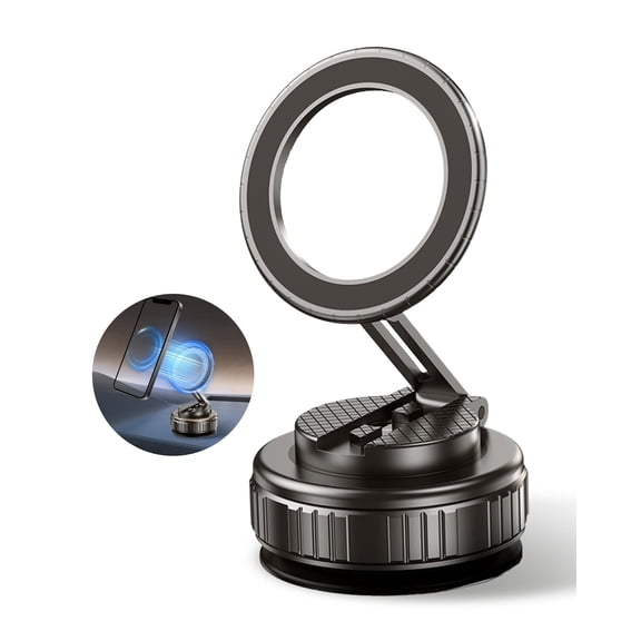 Vacuum Magnetic Phone Holder for Car, 360° Premium Aerospace-Grade Alloy Reinforced, 108LBS Strongest Suction Cup 2400gf Strongest Magnetic Phone Holder for Car, for iPhone& All Smartphone Magsafe