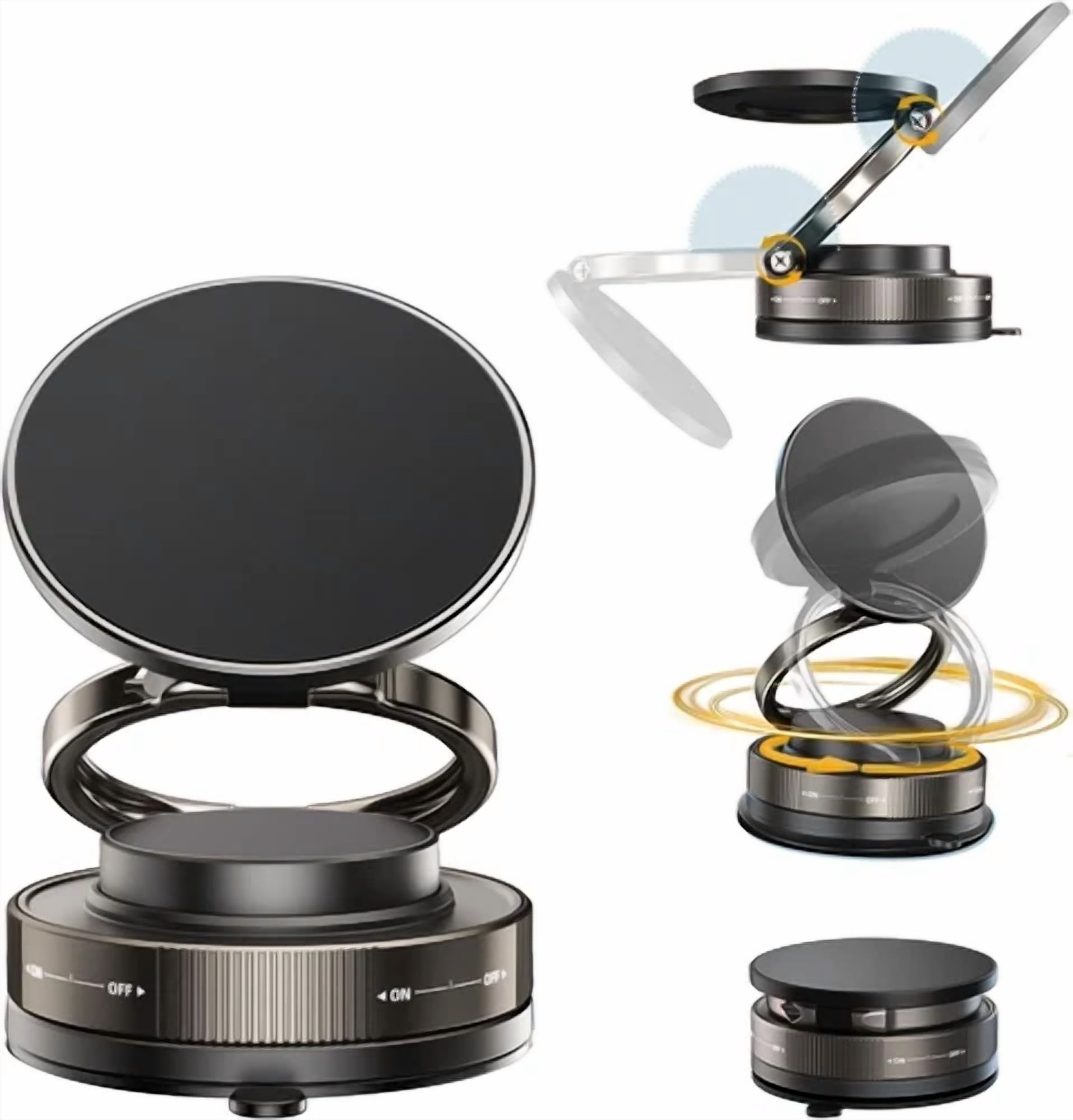 Vacuum Magnetic Phone Holder Stand, Strong Suction Cup, Mobile Stand For Car