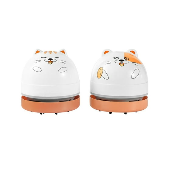 Vacuum Mini Desktop Vacuum Cleaner Cute Portable Table Dust Sweeper Cartoon Vacuum Battery Operated For Cleaning Dust Crumbs Hairs Scraps For Keyboard Home School Car Kids Gifts