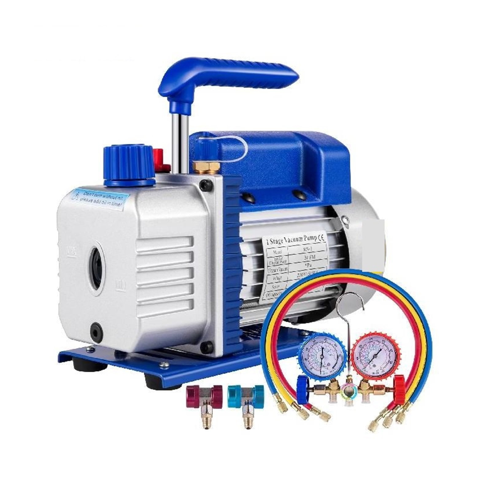 Vacuum Pump,3CFM 1-Stage Refrigerant Vacuum Pump Refrigeration Gauges A/C Air Conditioning Portable Intelligent Radiator For Industry ,Outstanding Oil Inlet System