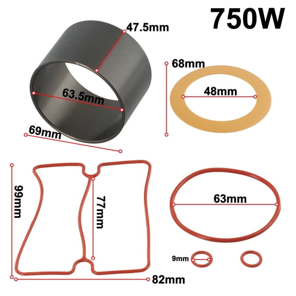 Vacuum Pump Oil-Free Mute Air Compressor Cylinder Sleeve Piston Cylinder Ring For 750W