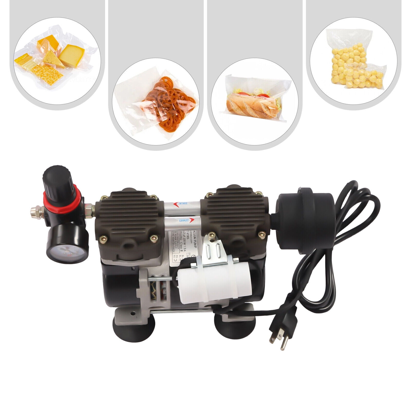 Vacuum Pump with Air Filter and Silencer, Oil Free Oilless Medical Pump, Air Pump, -90Kpa, 60L/m
