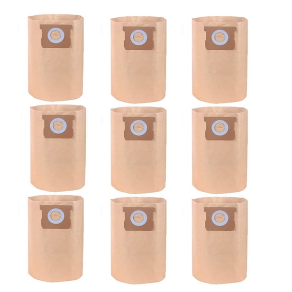 Vacuum Replacement Dewalt DXVA19-4101 Filter Dust Bags 6 to 10 Gallon Shop Vac 9 Pack