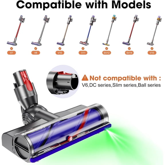 Vacuum Replacement Head for Dy-Son V15/V7/V8/V10/V11 Direct Drive Motor-Head Brush Roller for  Vacuum Attachments Parts, Upgrade Anti-Tangle Vacuum Part for Carpet Hardwood Floor