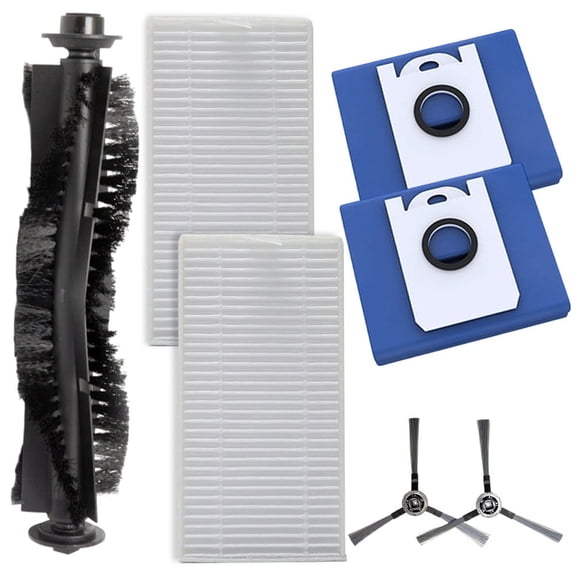 Vacuum Replacement Parts Kit for bObsweep for Dustin for Orb-i for Ultra-Vision for RC400, Vacuum Cleaner Accessories Includes Main Brush/Side Brush/Filter/Mop Cloth/Dust Bag(Set E)