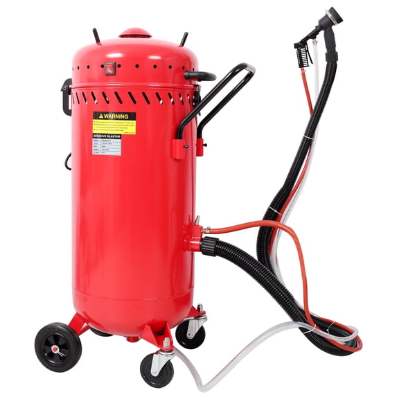 Vacuum Sandblaster with Dust Collection, 1200W Turbine, Dual Sealed Lids, Heavy-Duty Casters