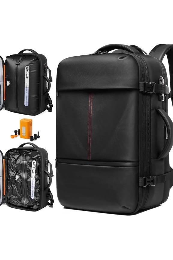 Vacuum Seal Backpack Travel with Ultra-Power Pump, 80L Expandable Travel Backpack with Vacuum System w/TSA Lock