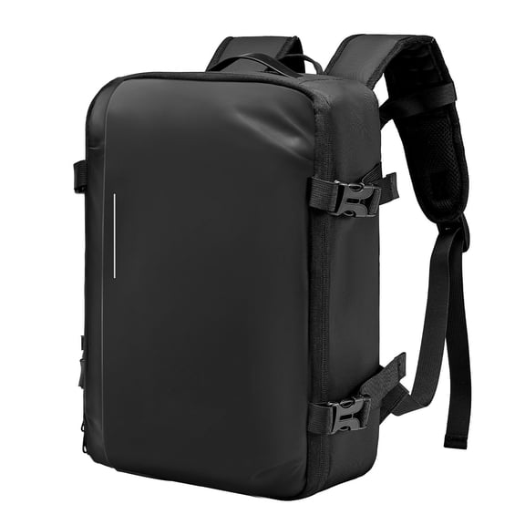 Vacuum Seal Compression Travel Backpack 35L with Air Pump Water Resistant Carry On Luggage Multiple Pockets Black