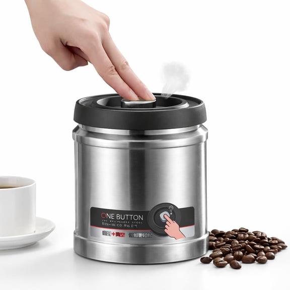 YVC Enterprises Vacuum Seal Food Storage Container with Airtight Pump Lid for Coffee, Bpa-Free, Pantry Organization, 1600ML
