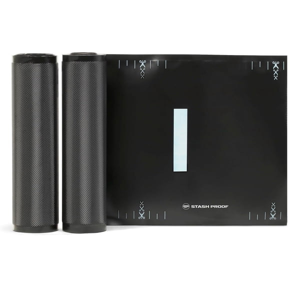 Vacuum Seal Rolls 11" x 25' 2 Pack (50 Feet Total) (Black and Black) 5.5 Mil - BPA Free Commerical Grade Food Saver for Stora, Sous Vide, and Meal Prep Sealer Bag