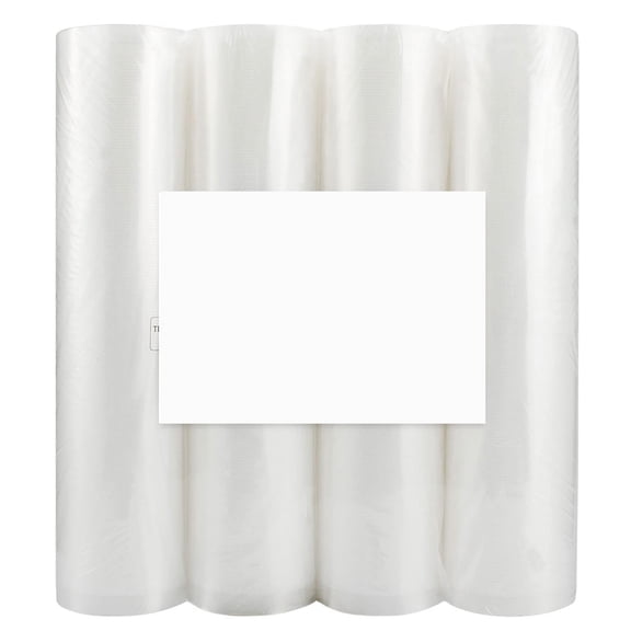 Vacuum Seal Rolls for aver, 4-Pack 11x25 Feet, Double-Side Embossed, Heavy Duty for Sous Vide, Freezer, Microwave, , Clear