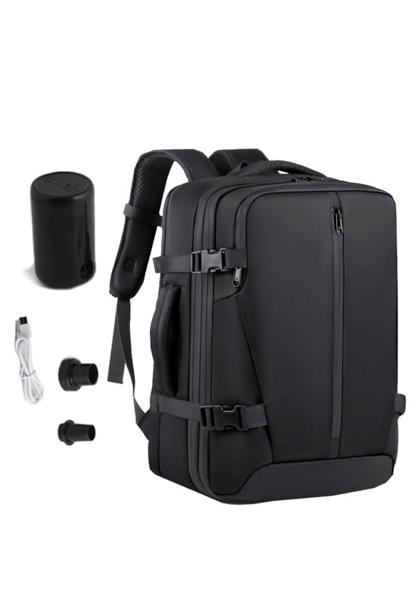 Vacuum Sealed Compression Backpack With Lockable Zippers And Padded Laptop Sleeve Business Bag For Travel Organized