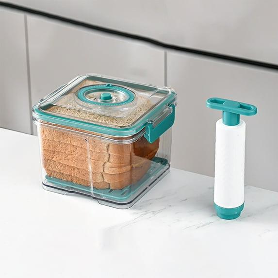 Vacuum Sealed Food Storage Container, Airtight Jar with Timer Lock, Transparent Water Draining Design, Ideal for Home Kitchen, Perfect for Freshness and Freezing, Food, Ihhxbz | C, Green