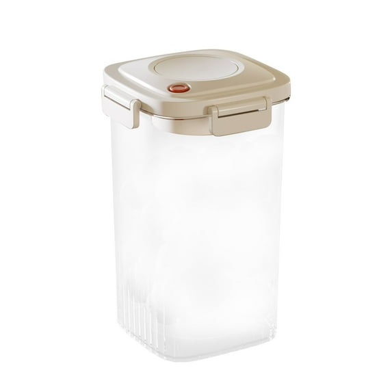 Vacuum Sealed Grain Storage Jar | Airtight Food Container with Pressurized Venting System | 650ml/1300ml/1800ml Clear PET Plastic Canister for Kitchen Pantry Organization