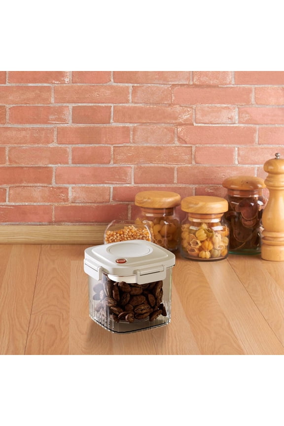 Vacuum Sealed Jar for Food Storage | Airtight Container for Grains, Rice, Snacks, and Milk Powder | Plastic Transparent Canister with Pressurized Venting System and One-Button Opening,1PC