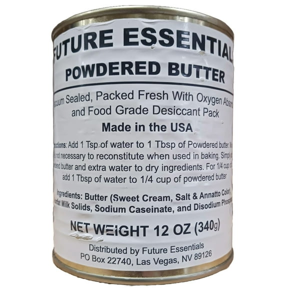 Vacuum Sealed Powdered Butter 10 Year Shelf Life 17 Servings 12 Oz Can