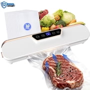 Kisportee Vacuum Sealer, 62KPA Food Vacuum Sealer Machine with 4 Modes, Food Vacuum Sealer with 10pcs Bags for Dry & Moist Food Storage Sous Vide for Kitchen