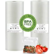 Vacuum Sealer Bags, 11" x 197" Food Saver Bags for Sealer, Vacuum Heat-Seal Rolls Combo Pack, 2 Pack