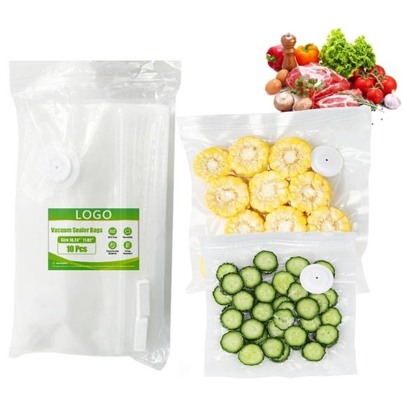 Vacuum Sealer Bags for Food, 30 PCS 10.24"×11.02" Reusable Vacuum Seal Bags with Air Valve for Food Storage, Plastic Clear Freezer Safe Vacuum Food Storage Bags, Microwaveable Seal Bags for Kitchen