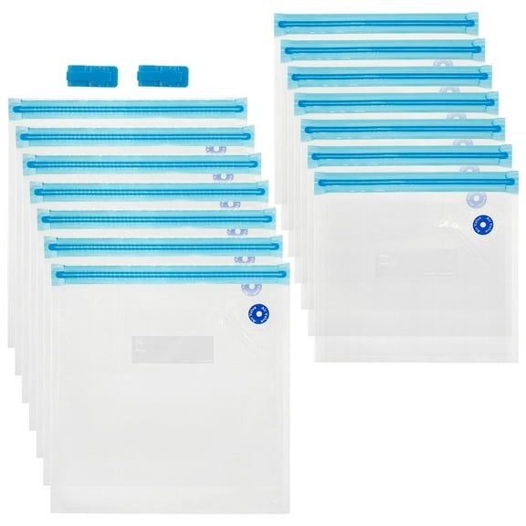 Vacuum Sealer Bags Leak Proof Reusable Food Storage Bags Keep Fresh Food Bags Easy to Use Zipper Freezer Bags Space Saving Gallon Freezer Bags for Kitchens