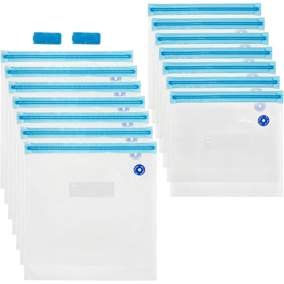 Vacuum Sealer Bags Leak Proof Reusable Food Storage Keep Fresh Easy to Use Zipper Freezer Space Saving Gallon Bag for Kitchens (14)