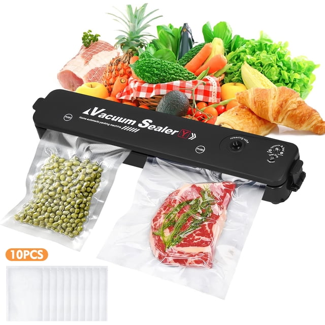 50 Pack Vacuum Sealer Bags - Clear & Black Embossed Light Blocking Food Storage Bags, 15x25 Cm