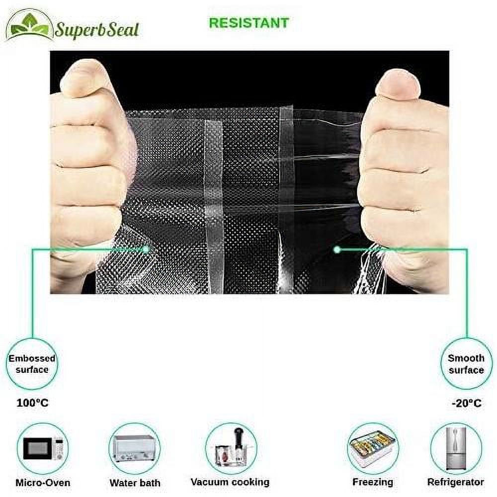 Vacuum Sealer Embossed Bags For Food Saver, Seal A Meal, 6×10 Inch