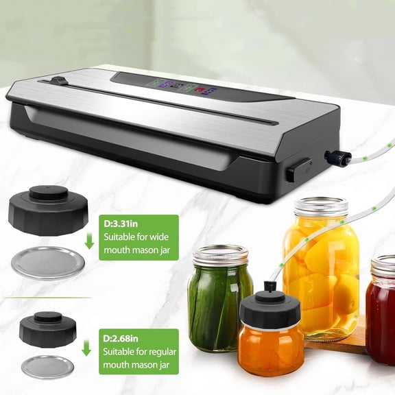 Vacuum Sealer for Food,10-in-1 Food Fresh Saver Vacuum Sealer Machine V30 with Mason Jar Kit,Built-in Cutter,Digital Timer,Dry&Moist Modes,Include Bags&Hoses,Gift for Mom Wife Grandparents Chef