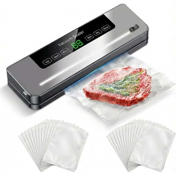 Vacuum Sealer, Food Storage Vacuum Sealer, Vacuum Sealer Machine with Built-In Cutter,Dry & Moist Modes,One-Touch Operation,30 Bags Included, Keep Meat Veggies Fresh Longer, Perfect for Meal Prep
