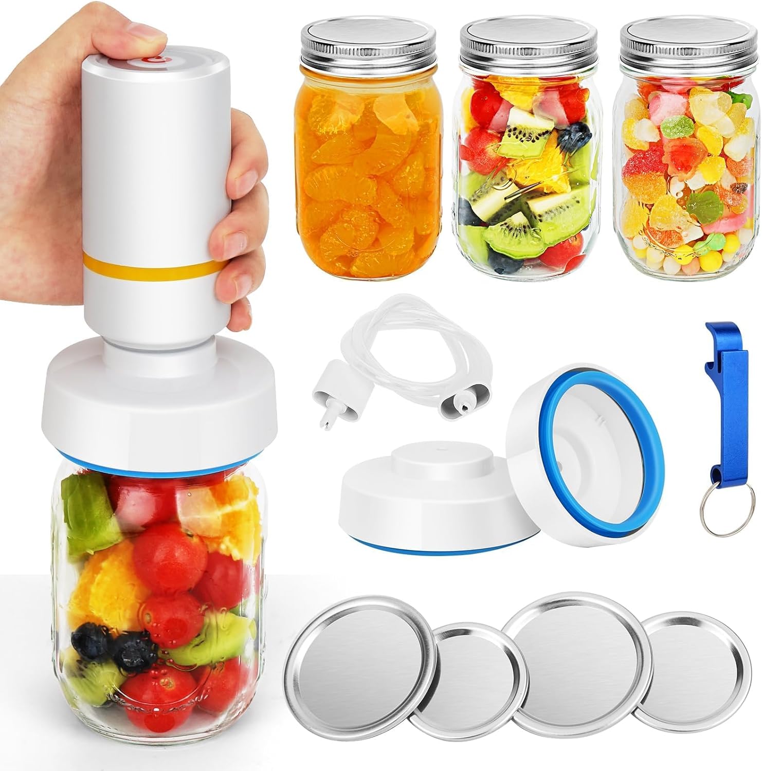 Vacuum Sealer for Jars, Electric Mason Jar Vacuum Sealer Kit for Wide