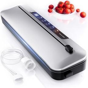 Vacuum Sealer Machine,75Kpa Precision Suction Power 6-in-1 Food Sealer with Digital Timer, Dry & Moist Food Modes, Compact Design with 10 Vacuum Bags & Bulit-in Cutter